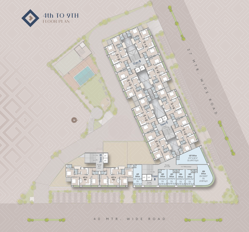 4th to 9th Floor Plan
