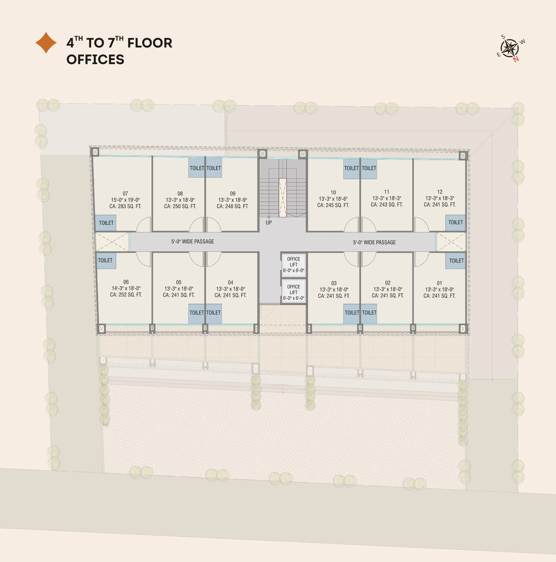4<sup>th</sup> To 7<sup>th</sup> Floor Offices
