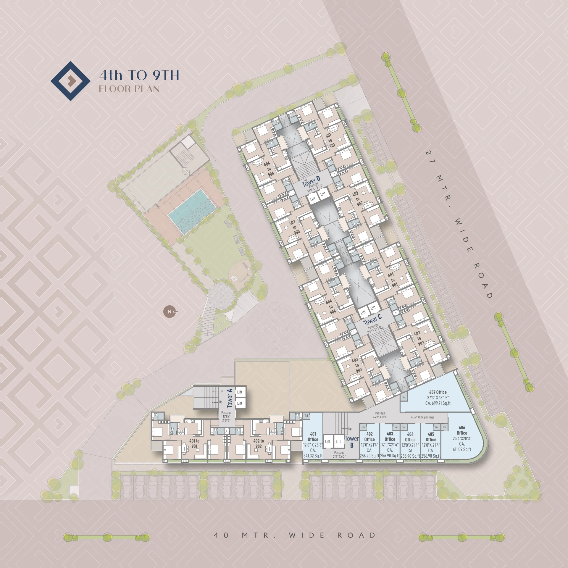 4th to 9th Floor Plan